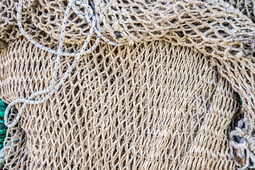 Close-up of fish net pattern, maritime background texture