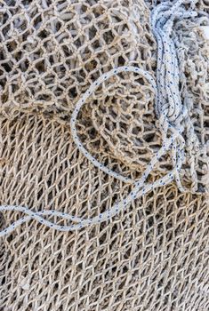 Close-up of maritime fish net pattern texture
