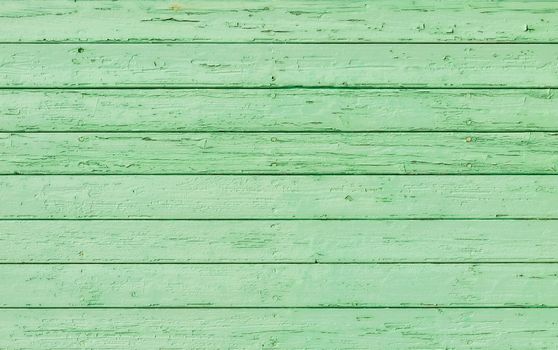 Green colored wooden boards backdrop texture with copy space