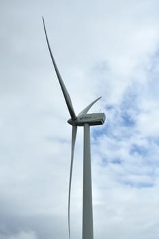 RIZAL, PH - DEC. 21: Pililla wind farm windmill on December 21, 2019 in Pililla, Rizal, Philippines.