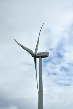RIZAL, PH - DEC. 21: Pililla wind farm windmill on December 21, 2019 in Pililla, Rizal, Philippines.