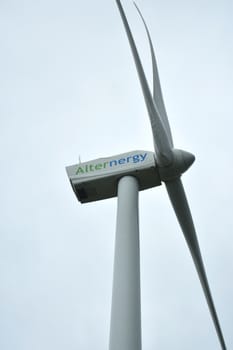 RIZAL, PH - DEC. 21: Pililla wind farm windmill on December 21, 2019 in Pililla, Rizal, Philippines.