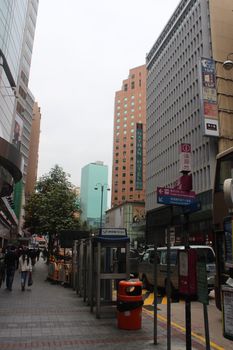 KOWLOON, HK-DEC. 7: Nathan Road on December 7, 2016 in Mong Kok, Kowloon, Hong Kong.