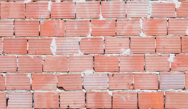 Close-up of construction site masonry wall texture

