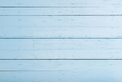 Light blue wooden planks background texture with copy space