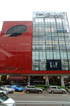 ORCHARD, SG - APR 6 - The Centrepoint mall facade on April 6, 2012 in Orchard, Singapore.