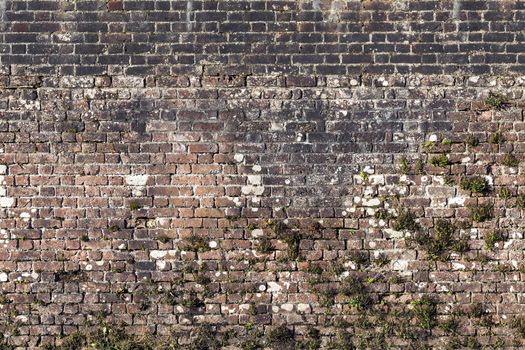 Old large weathered distressed red brick wall texture background