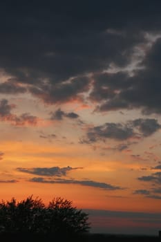 Beautiful blue sky with clouds, air nature