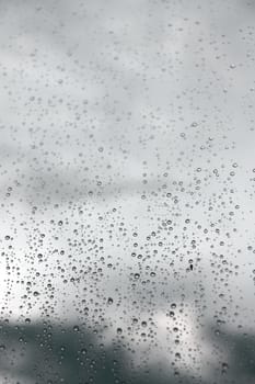 Drops of rain on the window (glass). Shallow DOF.