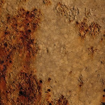 Rust mottled covered weathered iron metal texture background with peeling blistering paint