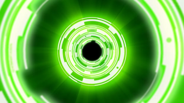 Abstract background techno circles tunnel, light neon