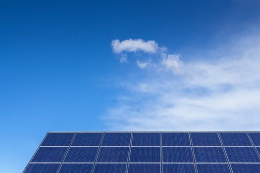 Solar cell power energy grid technology in sky background design