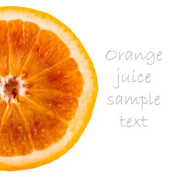 Orange slice isolated on white background for easy clipping path