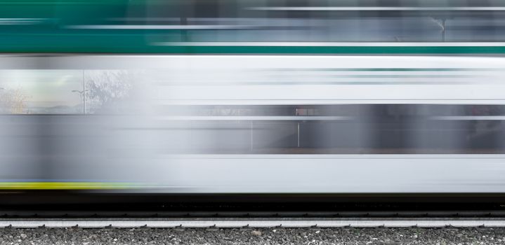 Abstract composition of moving train with motion blur