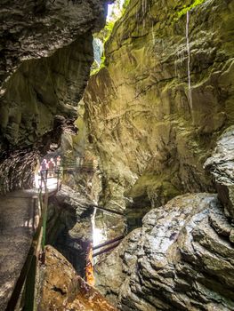 The Breitachklamm deepest rock canyon in Europe from Oberstdorf to the Kleinwalsertal