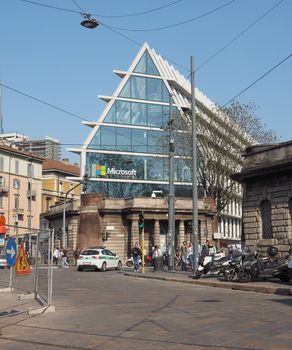 MILAN, ITALY - CIRCA APRIL 2018: Fondazione Feltrinelli foundation designed by architects Herzog and de Meuron
