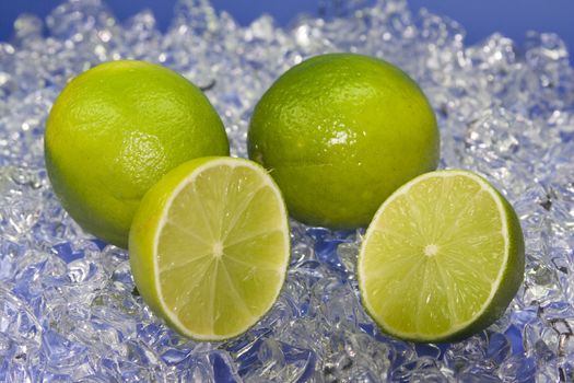 fresh lime on cold ice