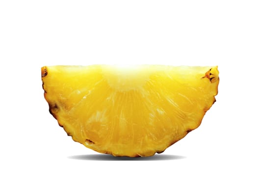 Pineapple of slice on a white background.