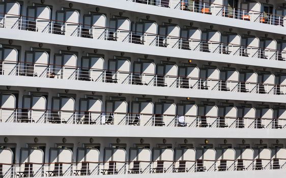 Rows of Endless Balconies on Side of Cruise Ship