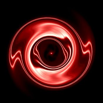 Red and black abstract background for design with radial blur. Space eye.