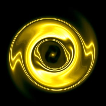 Yellow and black abstract background for design with radial blur. Space eye.