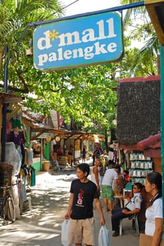 AKLAN, PH - SEPT 10 - Dmall open air mall pathway at Boracay Island on September 10, 2012 in Aklan, Philippines.