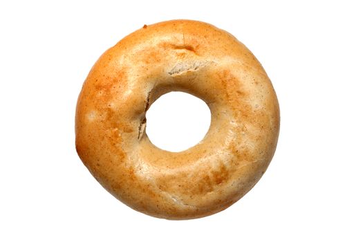 Bagel bread roll cut out and isolated on a white background