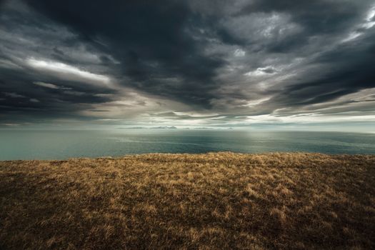 Landscape picture of the beautiful coast of Iceland