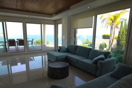 The interior of the cottage. A house on the shores of the Mediterranean Sea.