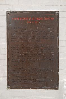 CAMIGUIN, PH - Mount Volcan eruption marker on February 3, 2013 in Camiguin, Philippines.