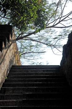 Stone steps at Intramuros in Manila, Philippines
