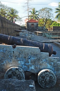 MANILA, PH - FEB 16 - War cannon display at Intramuros on February 16, 2013 in Manila, Philippines.