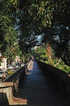 MANILA, PH - FEB 16 - Wall barrier pathway at Intramuros on February 16, 2013 in Manila, Philippines.