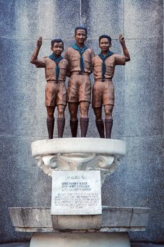 MANILA, PH - FEB 16 - Boy scouts 11th world jamboree statue at Intramuros on February 16, 2013 in Manila, Philippines.