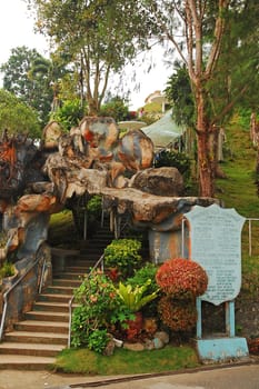 BOHOL, PH - SEPT 1 - Chocolate hills viewing deck steps on September 1, 2015 in Bohol, Philippines