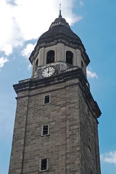 MANILA, PH - FEB 16 - The Minor Basilica and Metropolitan Cathedral of the Immaculate Conception, also known as Manila Cathedral church tower facade at Intramuros on February 16, 2013 in Manila, Philippines.