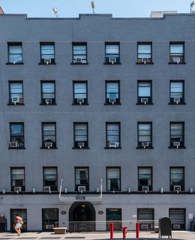 New York NY, USA --  July 12, 2017. A west village apartment building in the West Village of New York City.