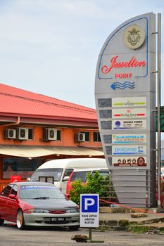 KOTA KINABALU, MY-JUNE 20: Jesselton Point sign on June 20, 2016 in Malaysia. Jesselton Point Waterfront serves as ferry terminal for for the Tunku Abdul Rahman Marine Park & Gayana Island.