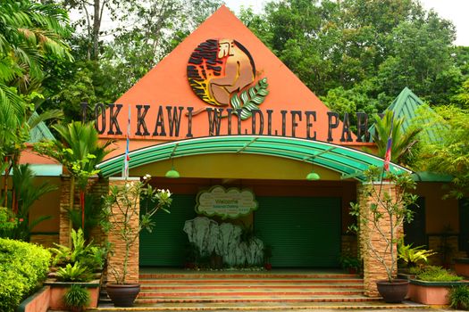 SABAH, MY - JUNE 20: Lok Kawi Wildlife Park facade on June 20, 2016 in Sabah, Malaysia. Lok Kawi Wildlife Park covers about 280 acres of land which includes the Botanical Site and the Zoological Site.
