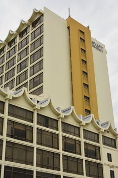 KOTA KINABALU, MY - JUNE 21: Hyatt Regency Kinabalu facade on June 21, 2016 in Malaysia. Hyatt Regency Kinabalu has 288 spacious hotel rooms and suites plus some of the best views in Kota Kinabalu.