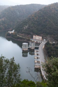 Vilanova de Sau, Spain - 18 November 2018: Dam of Sau reservoir