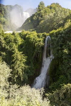 marmore waterfall the highest in europe on a sunny day