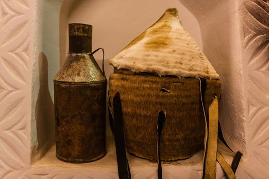 Ushaiqer Heritage Village is a popular tourist attraction some 250 km from Riyadh. It features traditional Arab mud brick architecture as well as artifacts presenting local lifestyle and traditions. Ushaiqer, September 2017