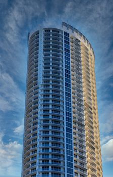 Many Curved Balconies on Miami Tower Hotel