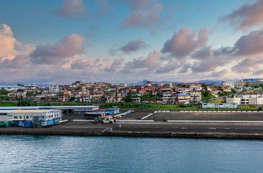 An Industrial Pier on Shore of Martinique