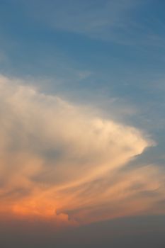 Beautiful blue sky with clouds, air nature