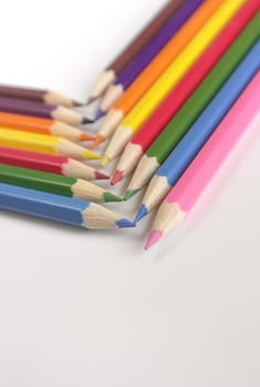 Abstract background from color pencils, shallow dof