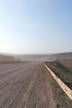 Road on the mountain, autumn landscape