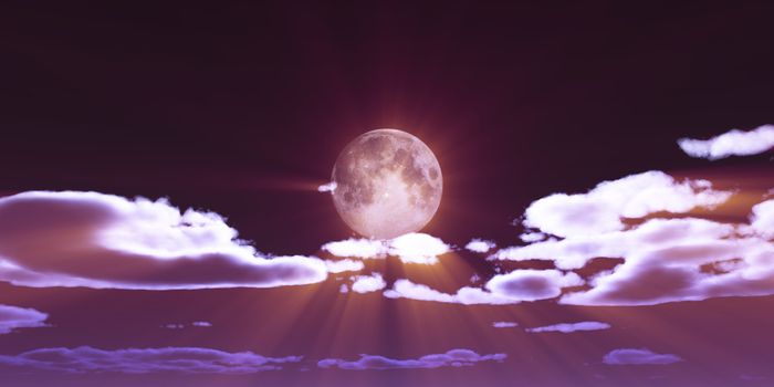 full moon at night night sky, illustration render