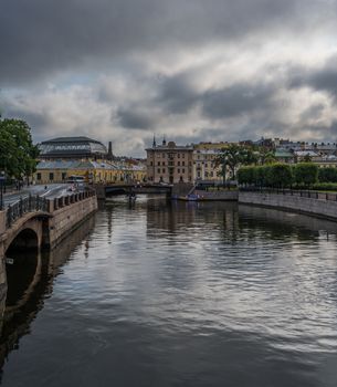 Dark clouds form over St Petersburg threatening to bring stormy weather.